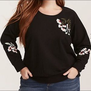 Torrid Floral Appliqué Sweatshirt